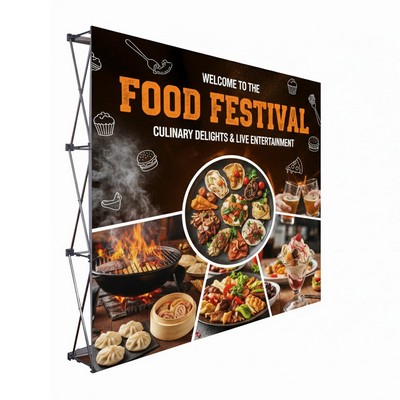 Professional 8' Straight Pop-Up Backdrop Kit