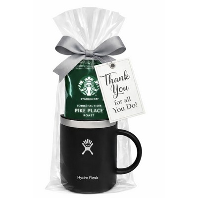 Hydro Flask Mug with Logo & Starbucks Coffee